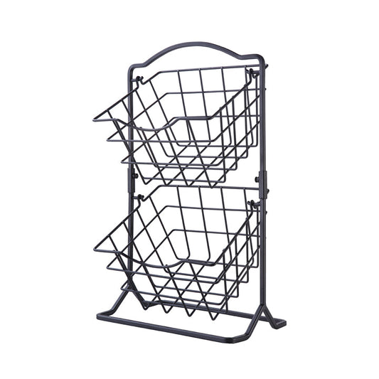 2-Tier Square Countertop Fruit Storage Basket