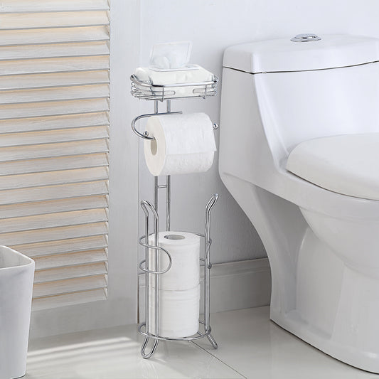 Heavyweight Toilet Tissue Paper Roll Storage Holder Stand
