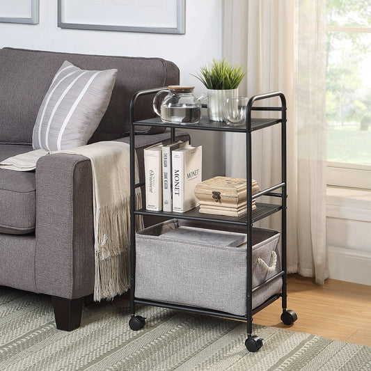 3-Tier Metal Rolling Utility Cart