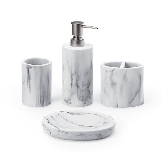 Faux Marble Vanity Countertop Accessory Set