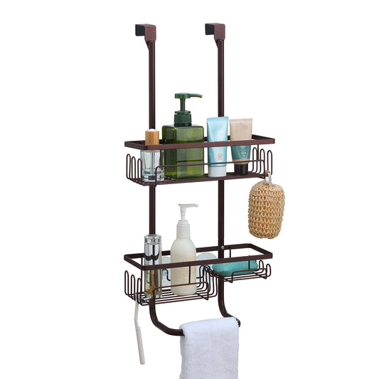 Classic Metal Bathroom Shower Caddy, Over Door Hanging Storage Organizer Basket(Standard)