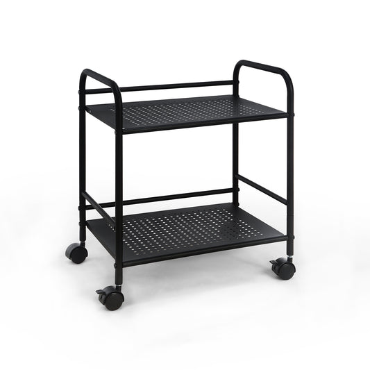2-Tier Metal Rolling Utility Cart