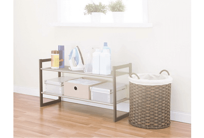 2 Adjustable Mesh Shelf Storage Rack