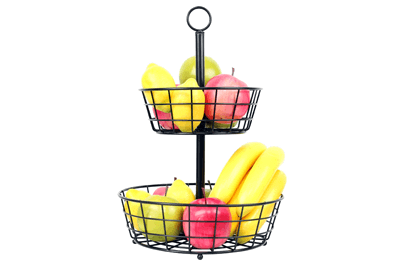 Tabletop 2 Tier Countertop Fruit Basket Stand