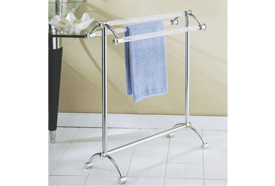 Acrylic Collection 3-Bar Towel Rack with Bottom Shelf