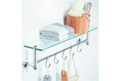 Glass Shelf With Hooks