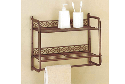 2 Tier Shelf with Towel Bar