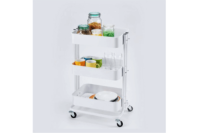 3 Tier Rolling Cart Metal Utility Cart with Handles