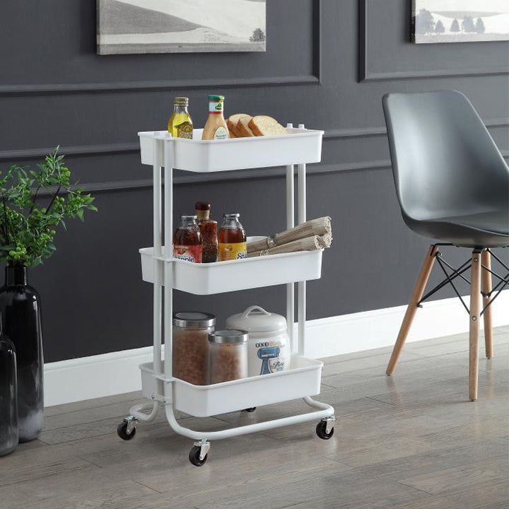 TPC 3 Tier Plastic Rolling Utility Cart