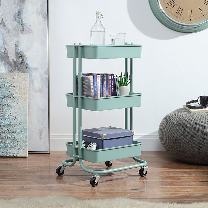 TPC 3 Tier Plastic Rolling Utility Cart