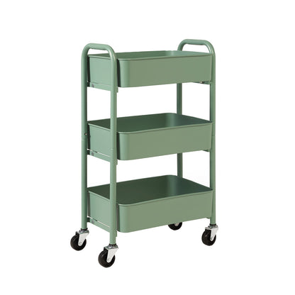 Metal Compact 3 Tier Rolling Cart