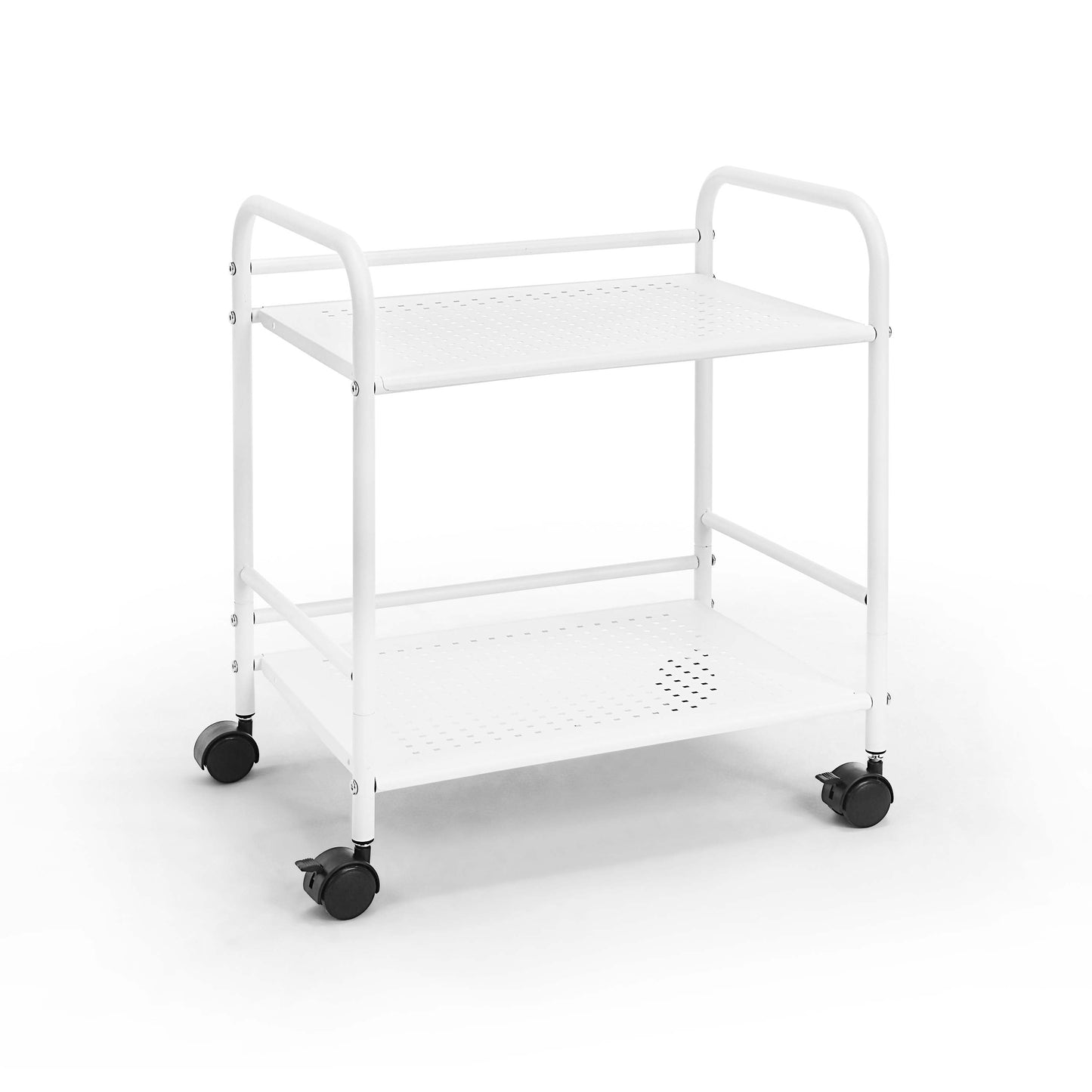 2-Tier Metal Rolling Utility Cart
