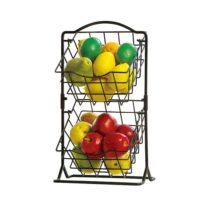 2-Tier Square Countertop Fruit Storage Basket