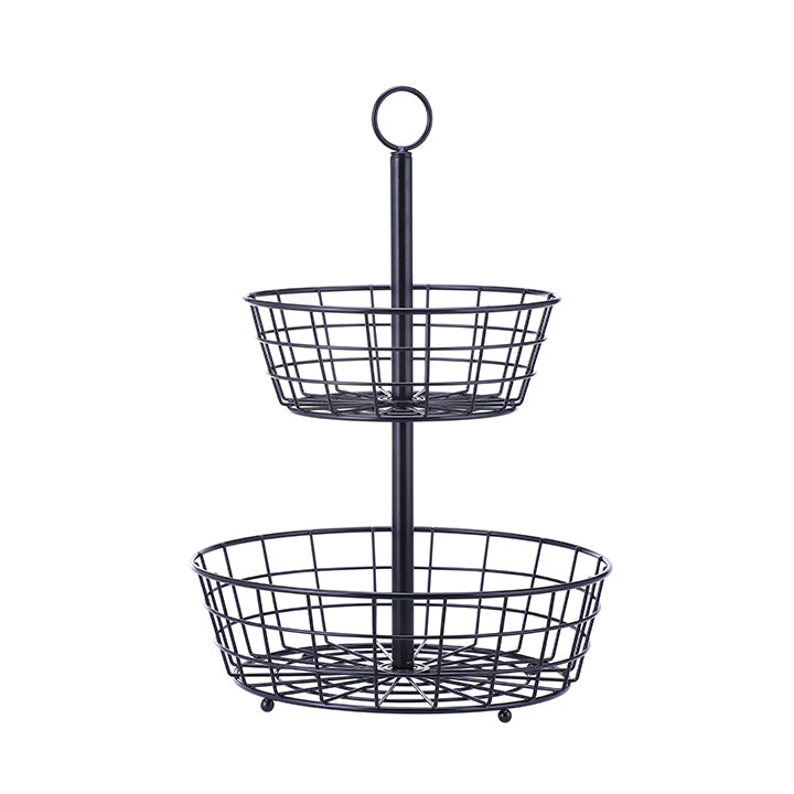 Tabletop 2-Tier Countertop Fruit Basket Stand