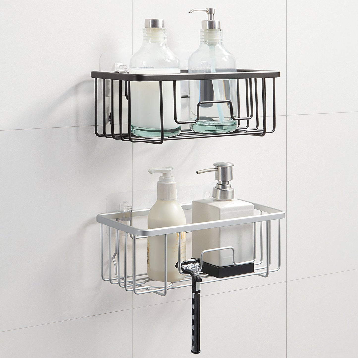 RustProof Aluminum Wall Mount Shower Caddy; Rectangle