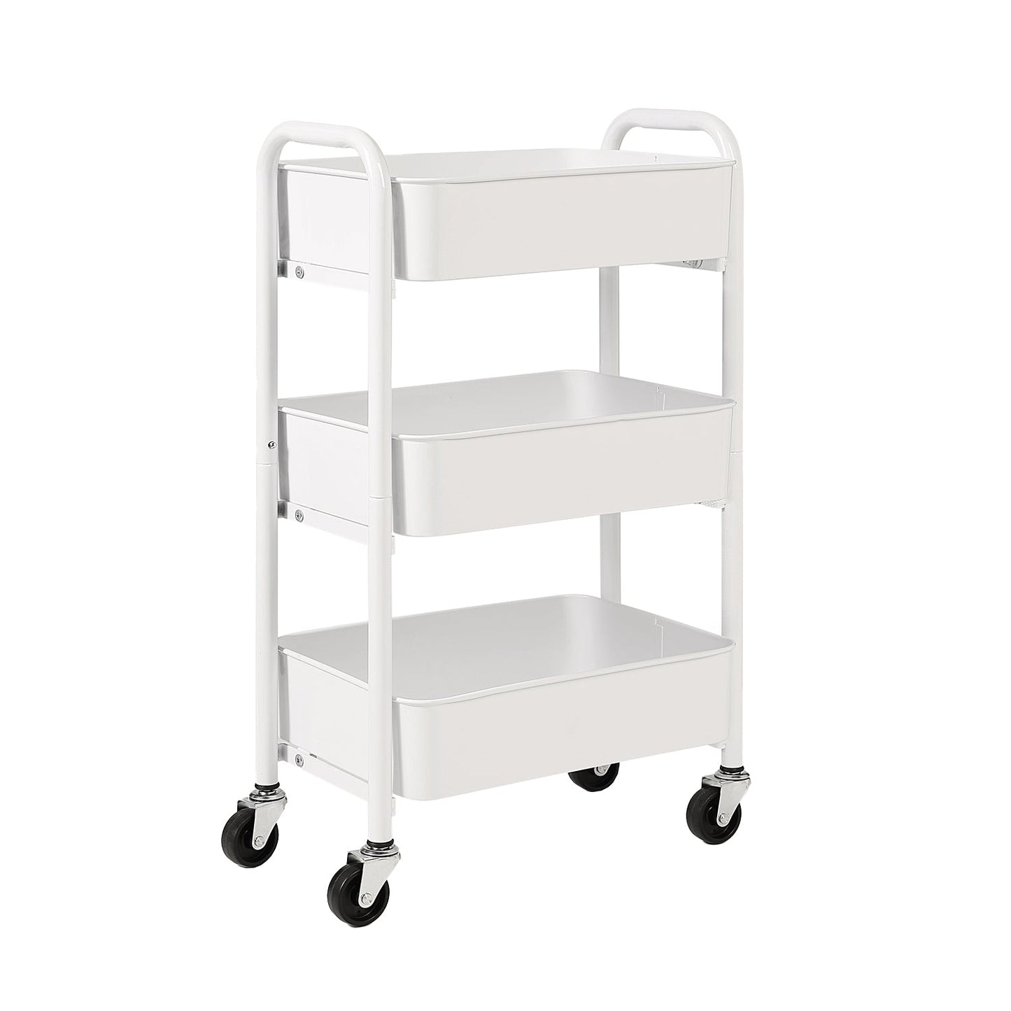 Metal Compact 3 Tier Rolling Cart