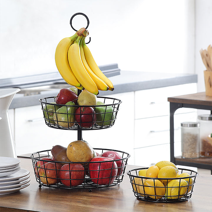 Countertop French Country 3 Tier Wire Basket Stand