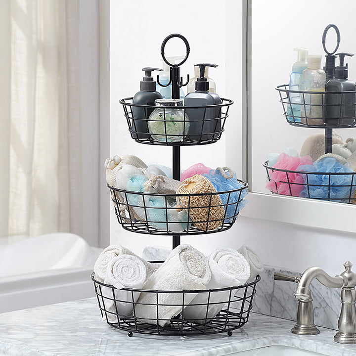 Countertop French Country 3 Tier Wire Basket Stand