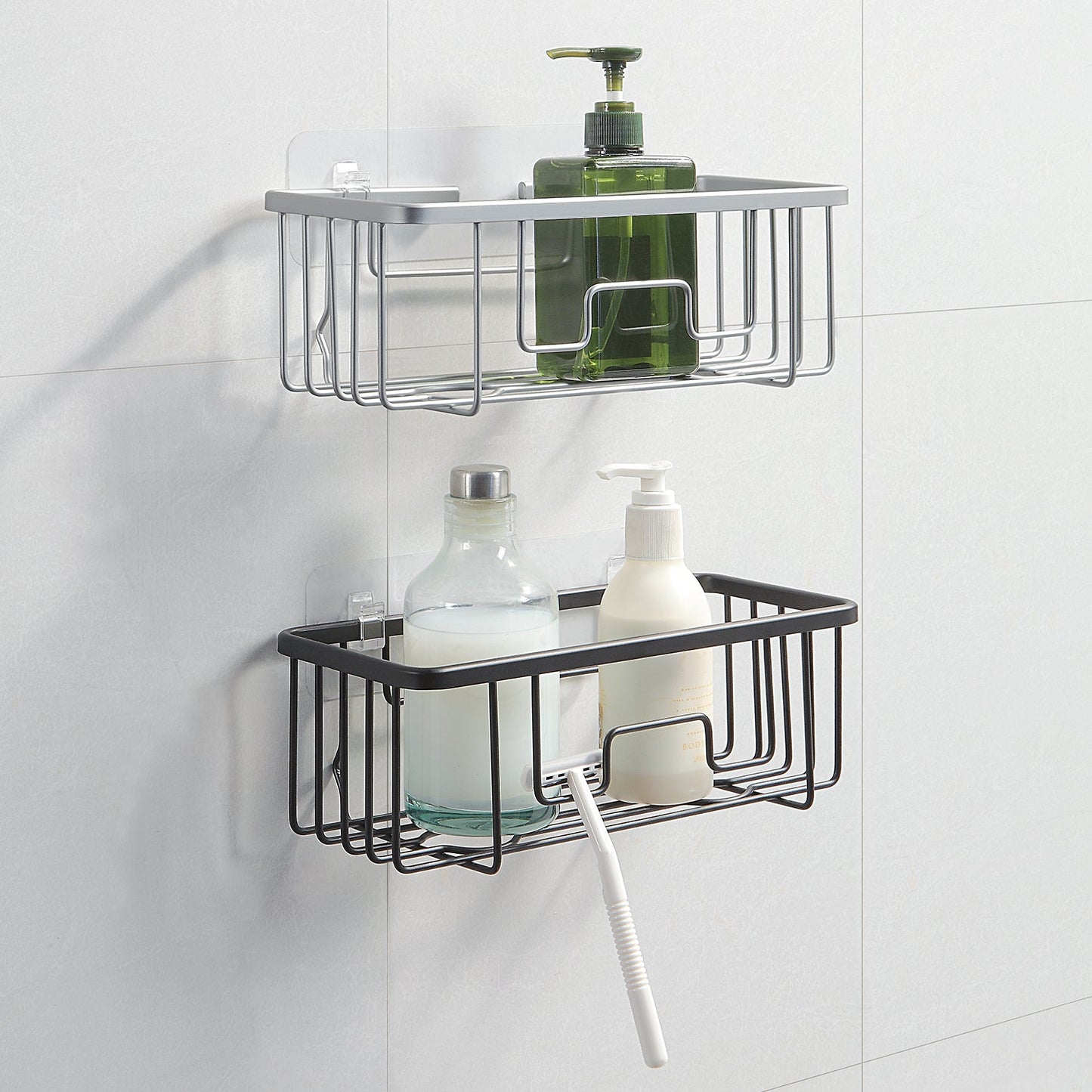 RustProof Aluminum Wall Mount Shower Caddy; Rectangle
