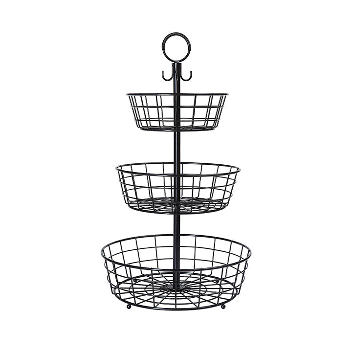 Countertop French Country 3 Tier Wire Basket Stand