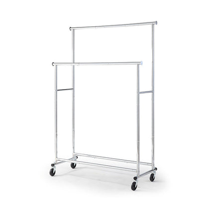 Heavy Duty Chrome Double Rod Clothing Garment Rack