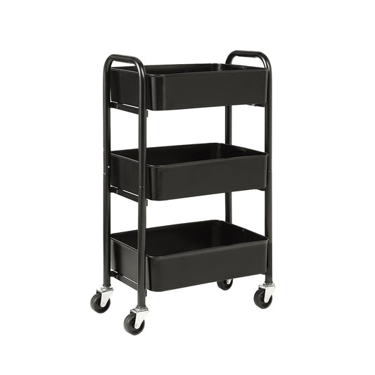 Metal Compact 3 Tier Rolling Cart