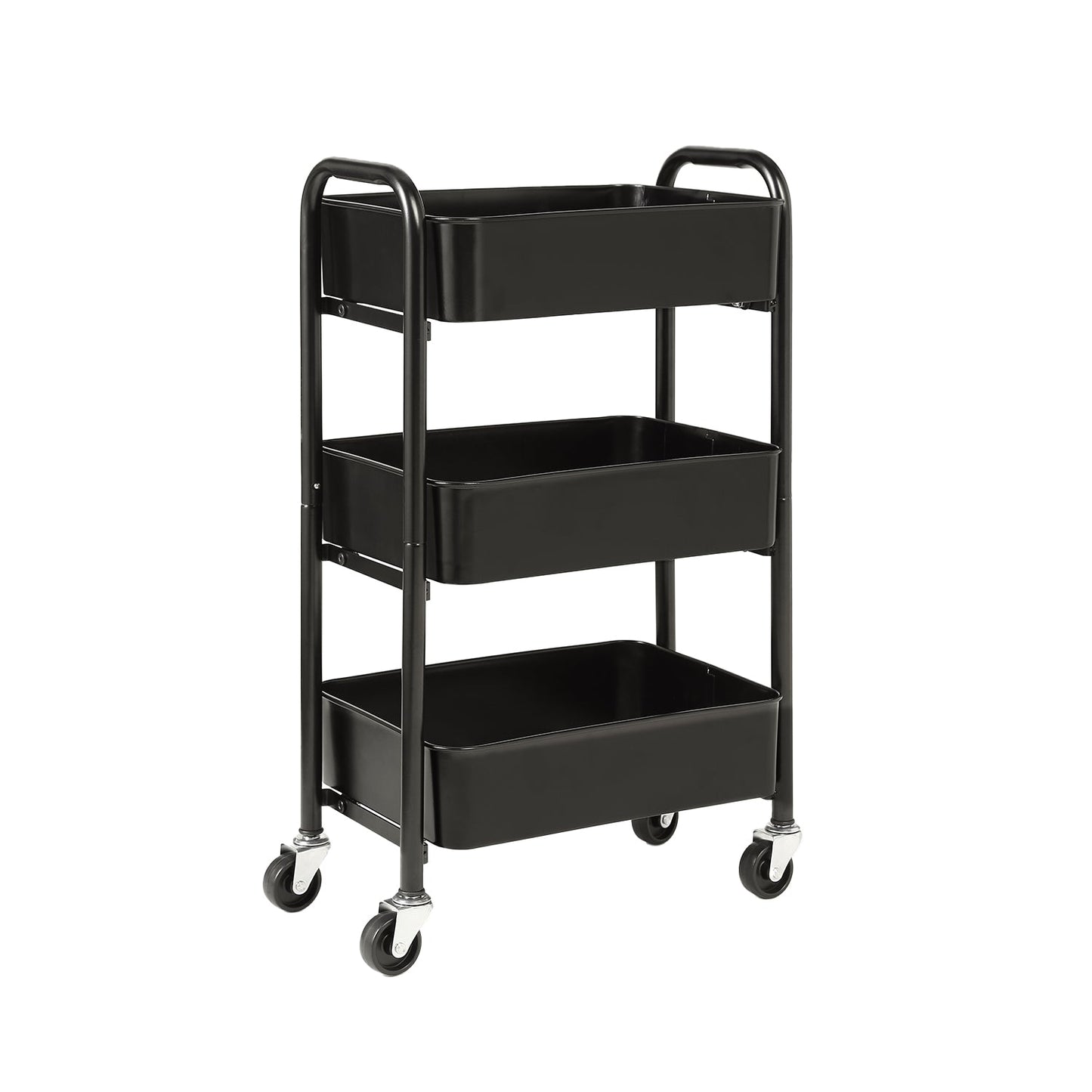 Metal Compact 3 Tier Rolling Cart