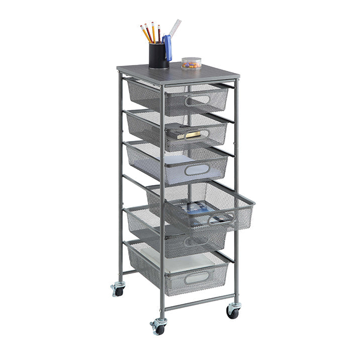 Rolling Storage Utility Cart with 6 Drawers