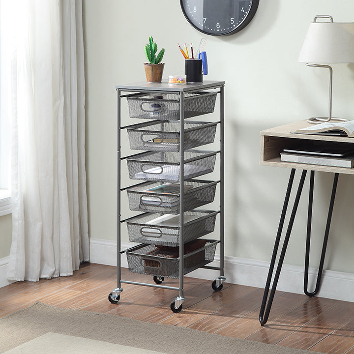 Rolling Storage Utility Cart with 6 Drawers