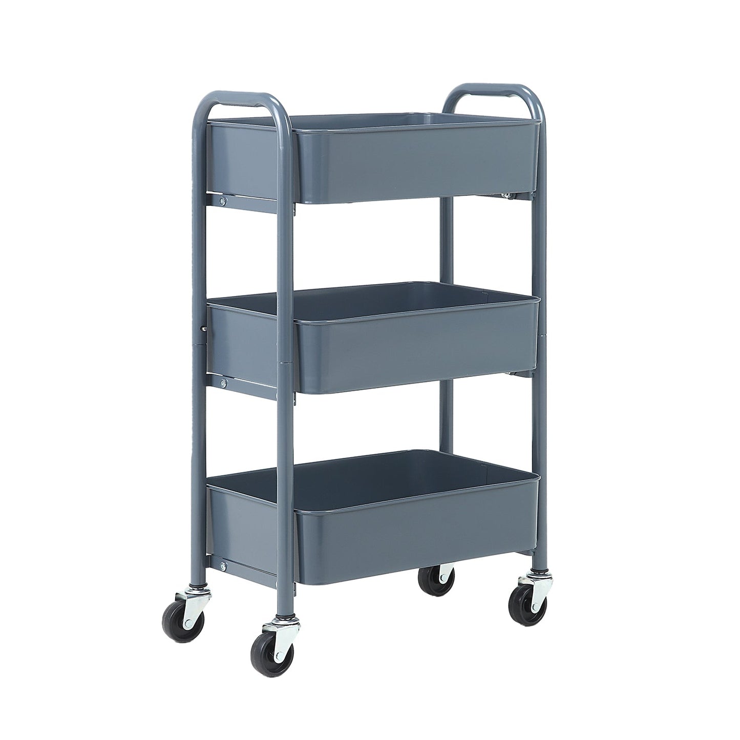 Metal Compact 3 Tier Rolling Cart