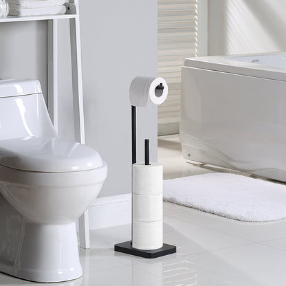 Toilet Tissue Paper Roll Holder Square Base Stand with Reserve
