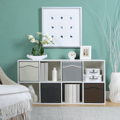 Classic Collapsible, Foldable Storage Fabric Cube Organizer Bin - Pack of 6