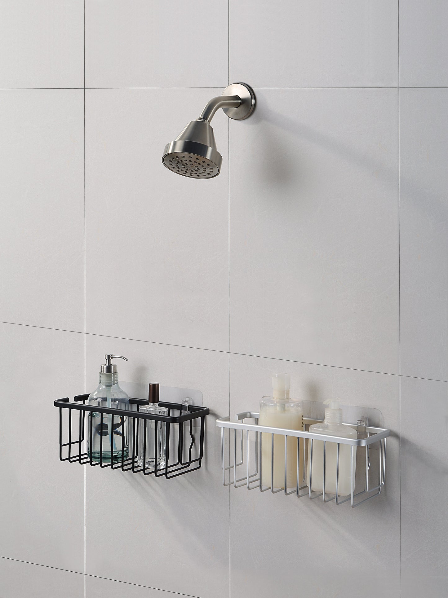 Adhesive Mount Classic NeverRust Aluminum Shower Caddy (Set of 2)