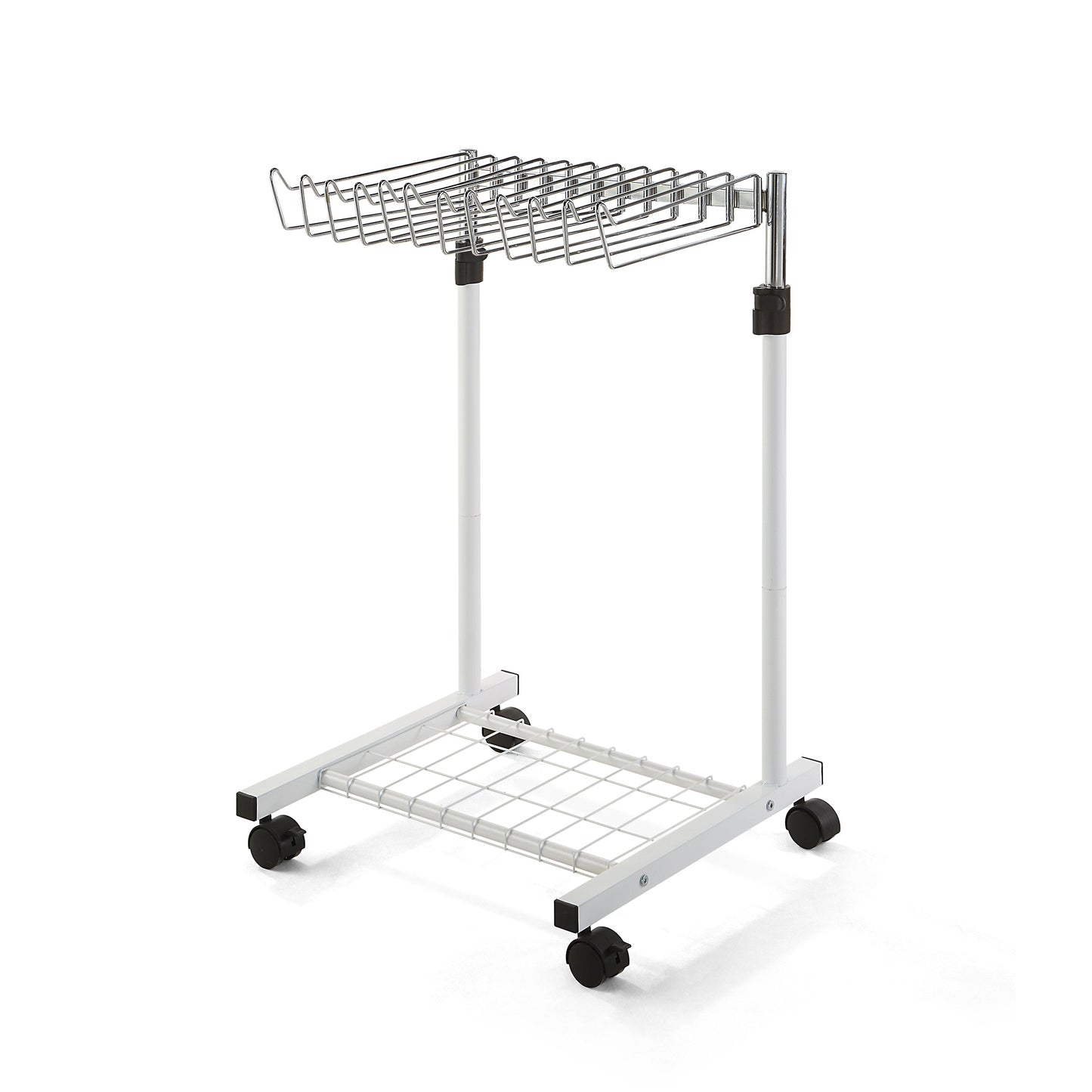 12 Pants/Jeans/Trouser Height Adjustable Rolling Trolley Cart