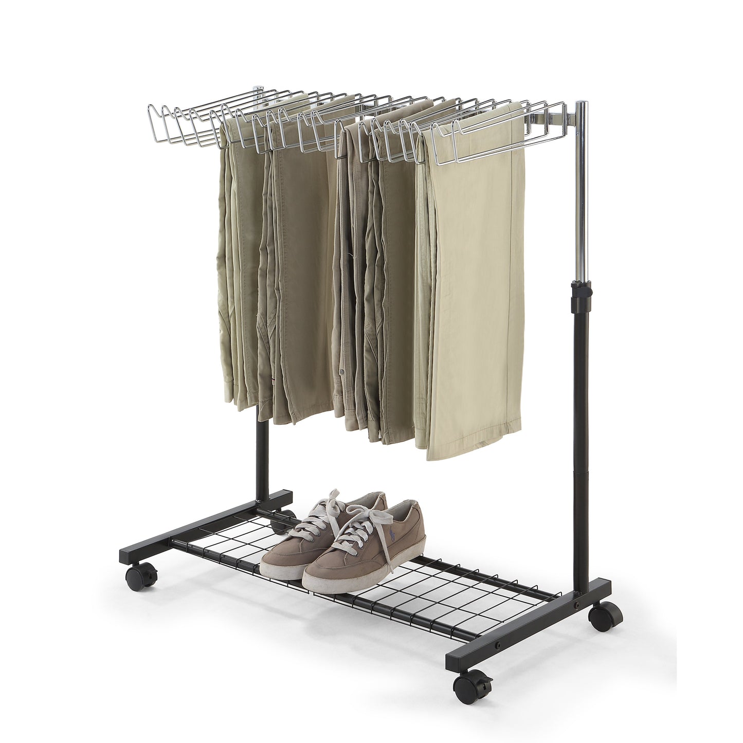 20 Pants/Jeans/Trouser Heigh Adjustable Rolling Trolley Cart