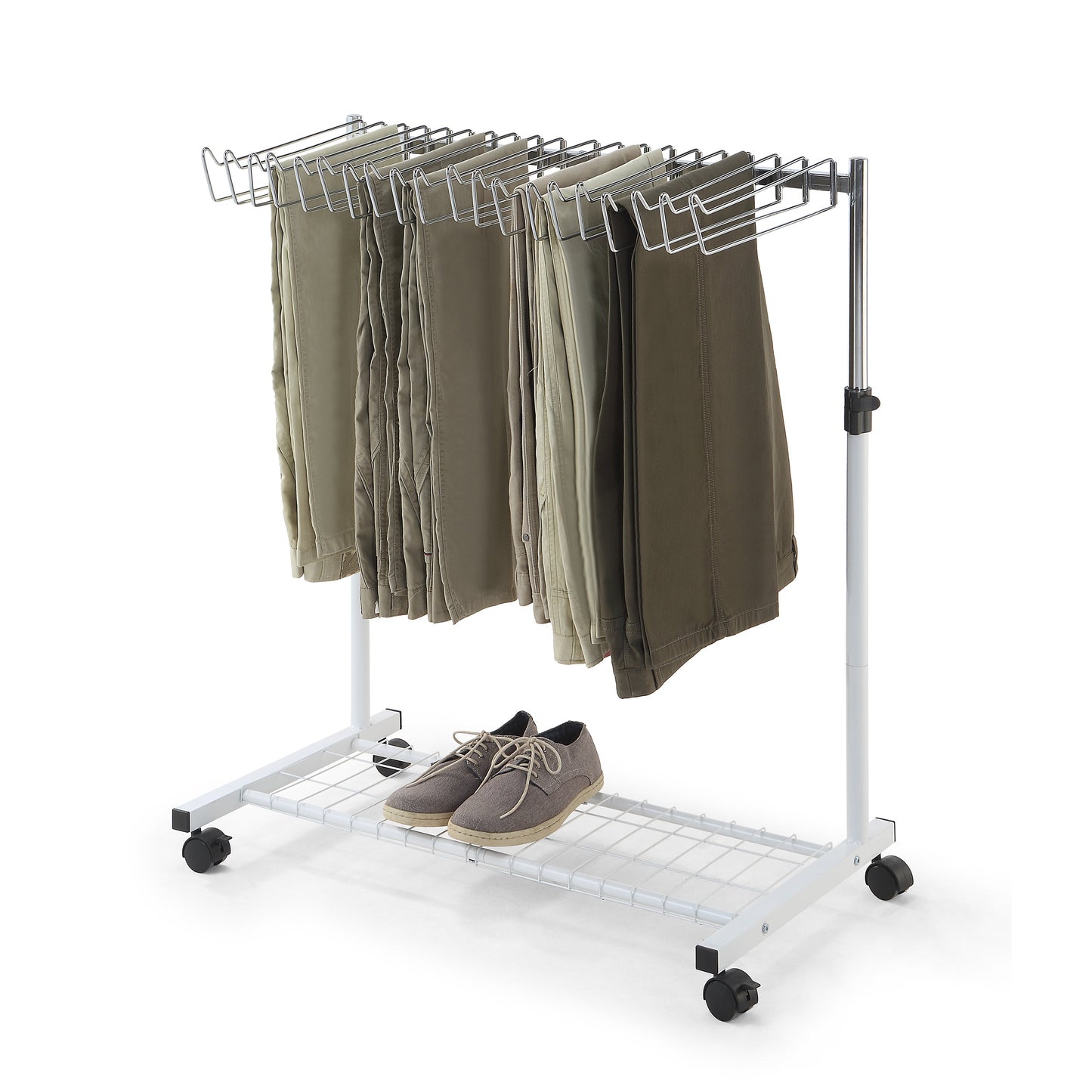 20 Pants/Jeans/Trouser Heigh Adjustable Rolling Trolley Cart