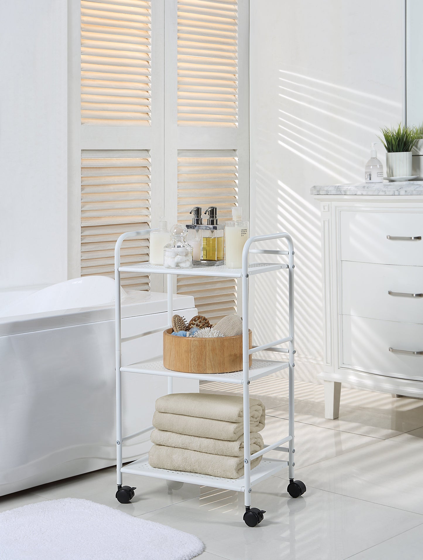 3-Tier Metal Rolling Utility Cart