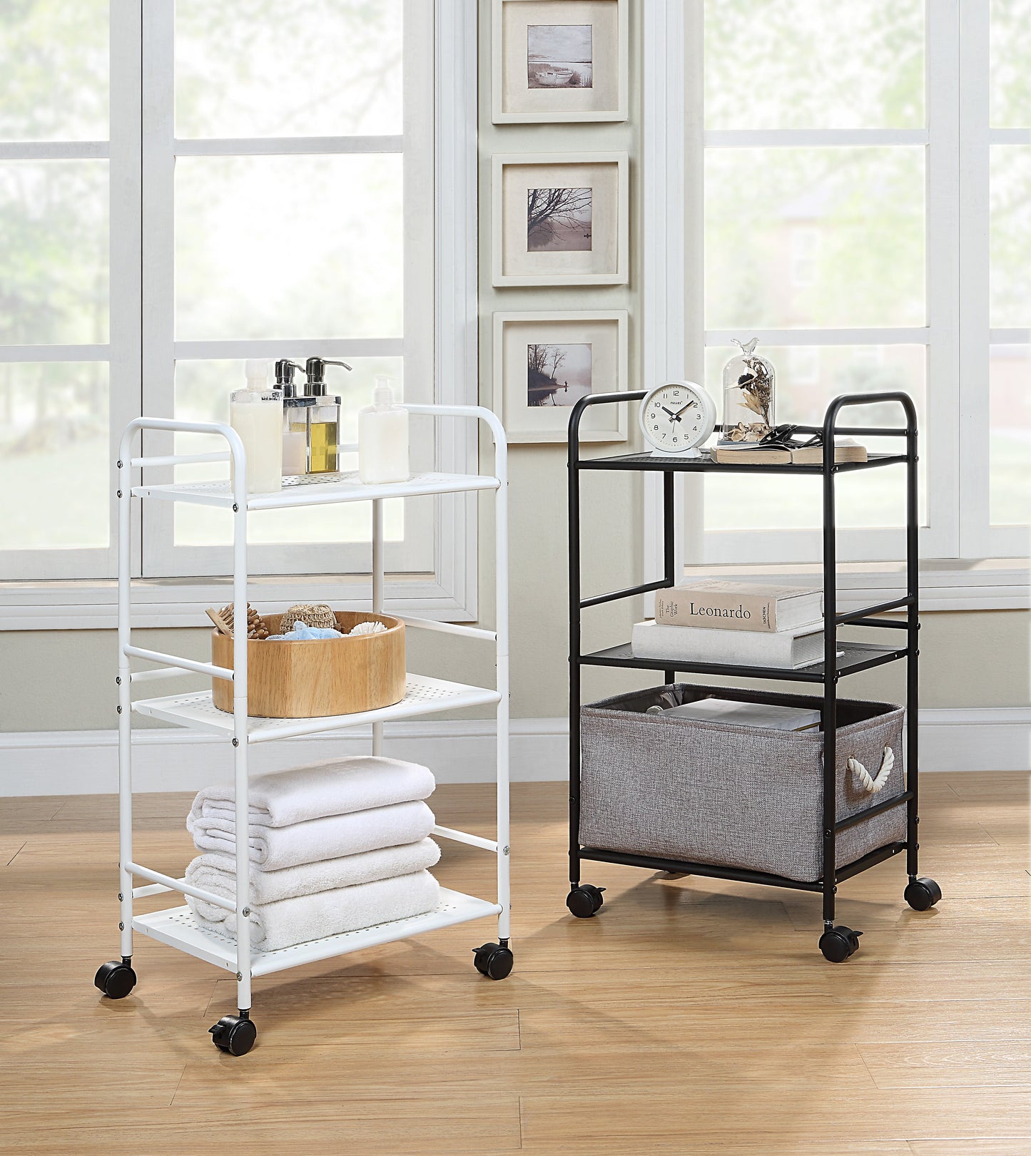 3-Tier Metal Rolling Utility Cart