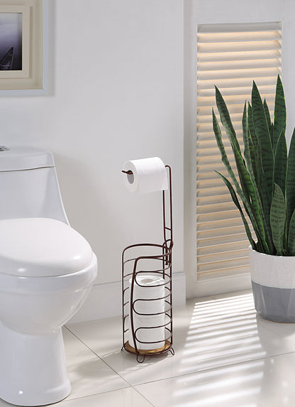 Simple Toilet Paper Holder With Wood Panel