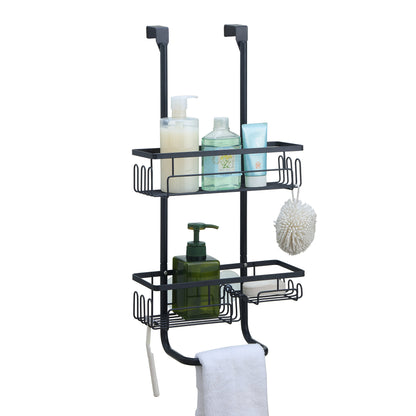 Classic Metal Bathroom Shower Caddy, Over Door Hanging Storage Organizer Basket(Standard)