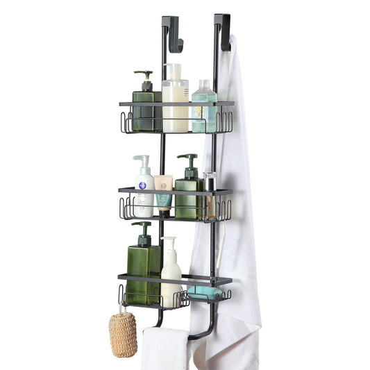 Classic Metal Bathroom Shower Caddy, Over Door Hanging Storage Organizer Basket