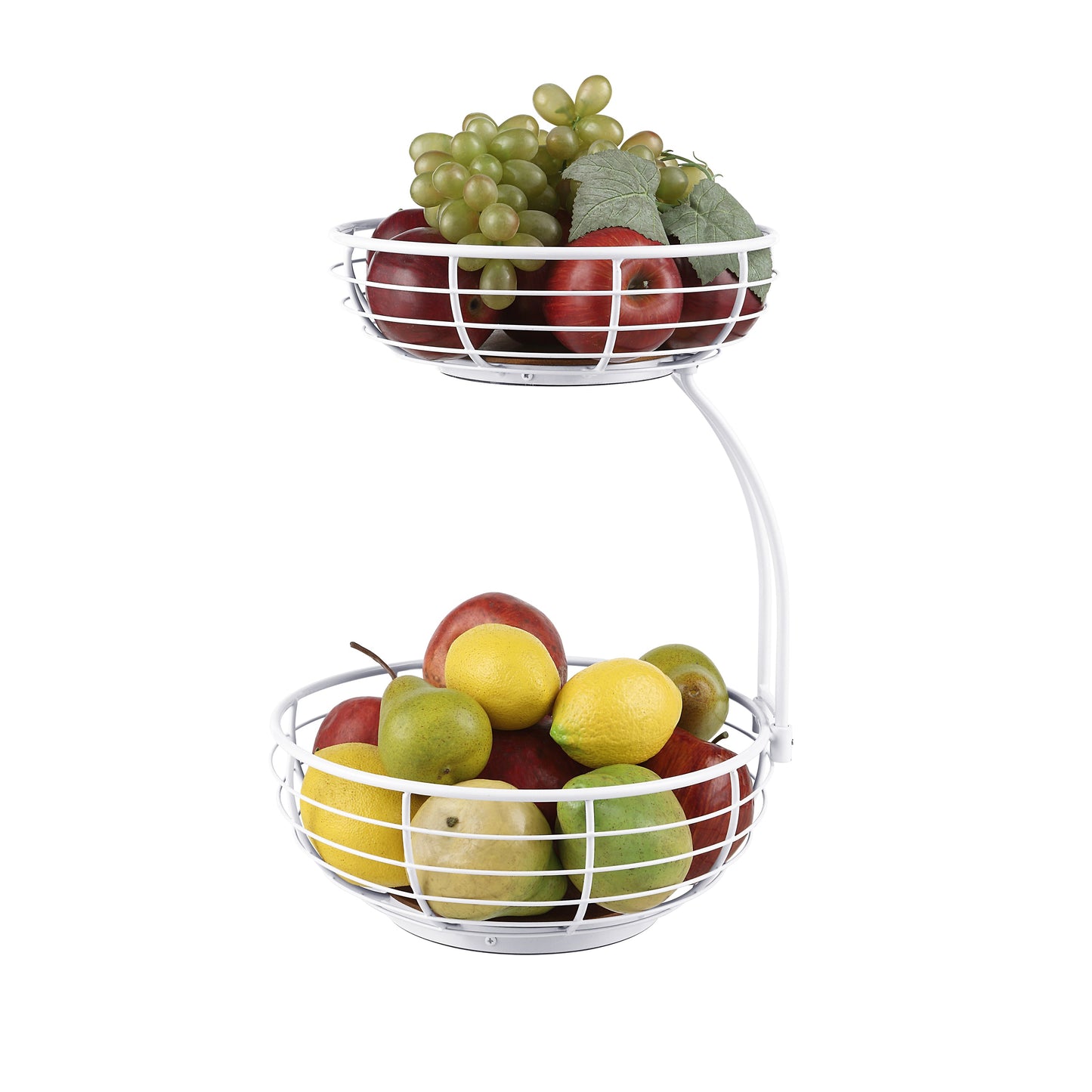 Classic Tabletop 2-tier Wire Fruit Basket Bowl Stand