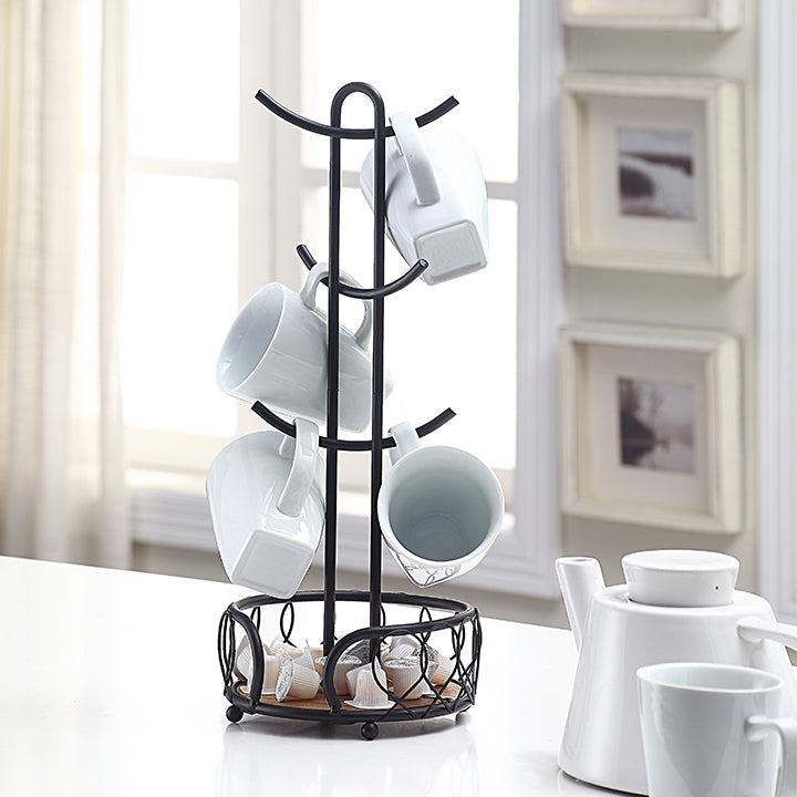 Heavy Wire Gauge 6 Mug Tree Holder