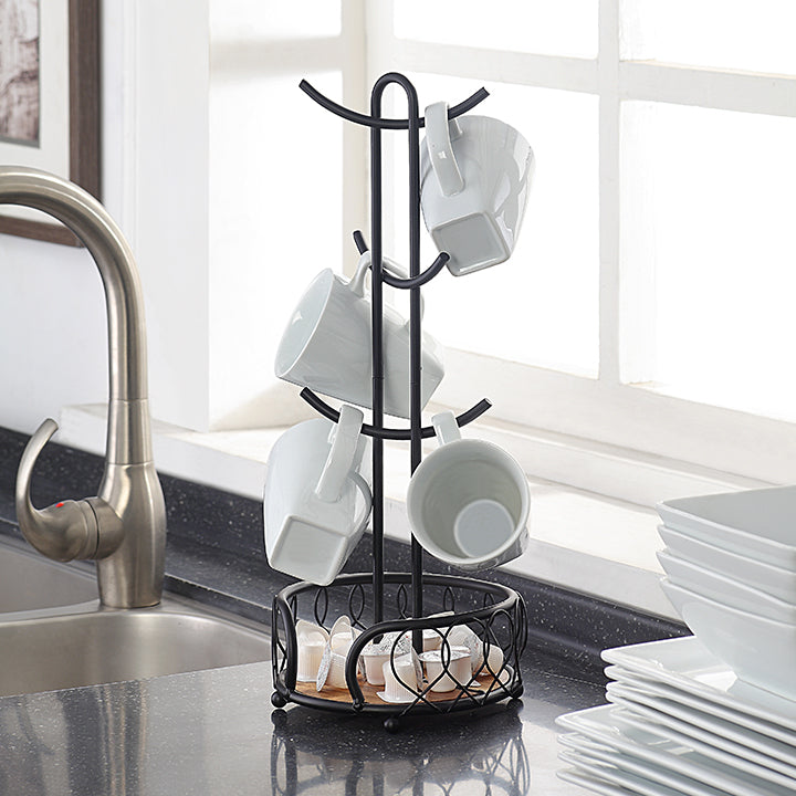 Heavy Wire Gauge 6 Mug Tree Holder