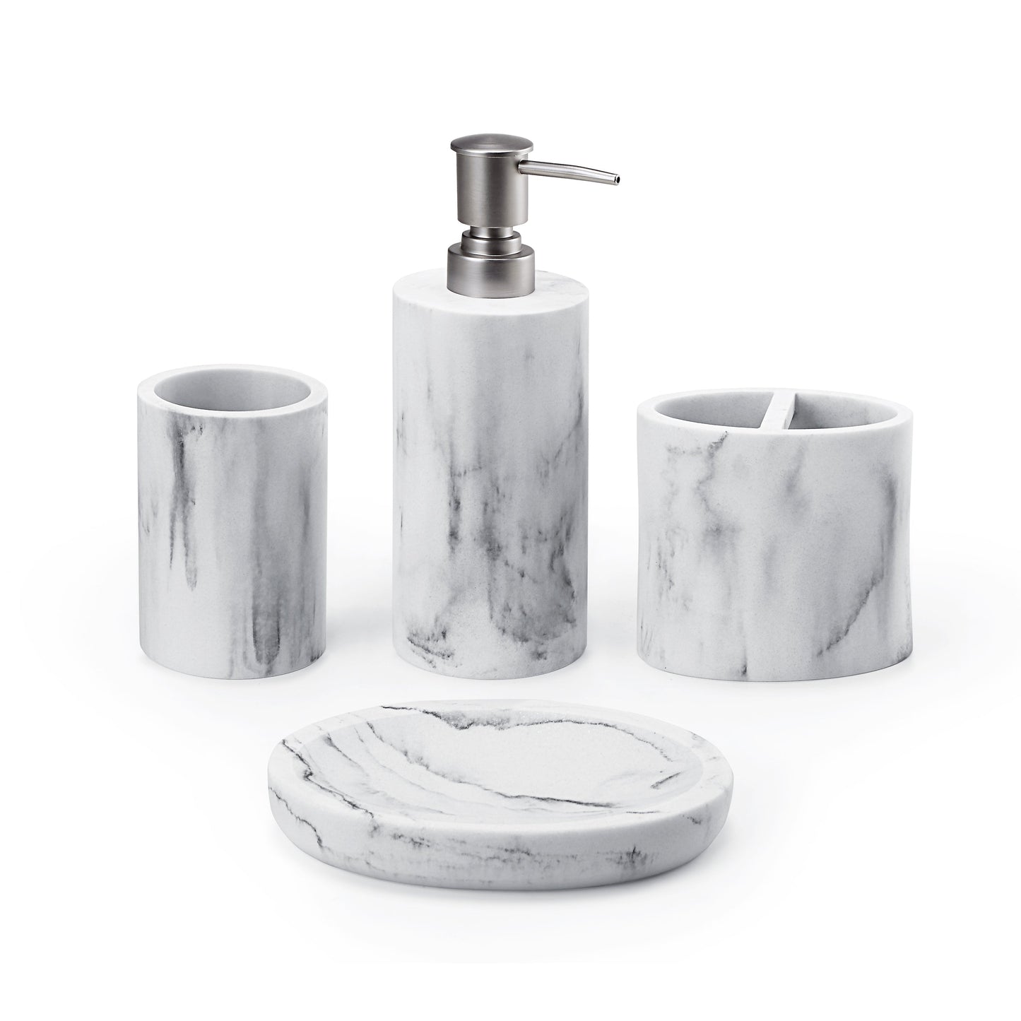 Faux Marble Vanity Countertop Accessory Set