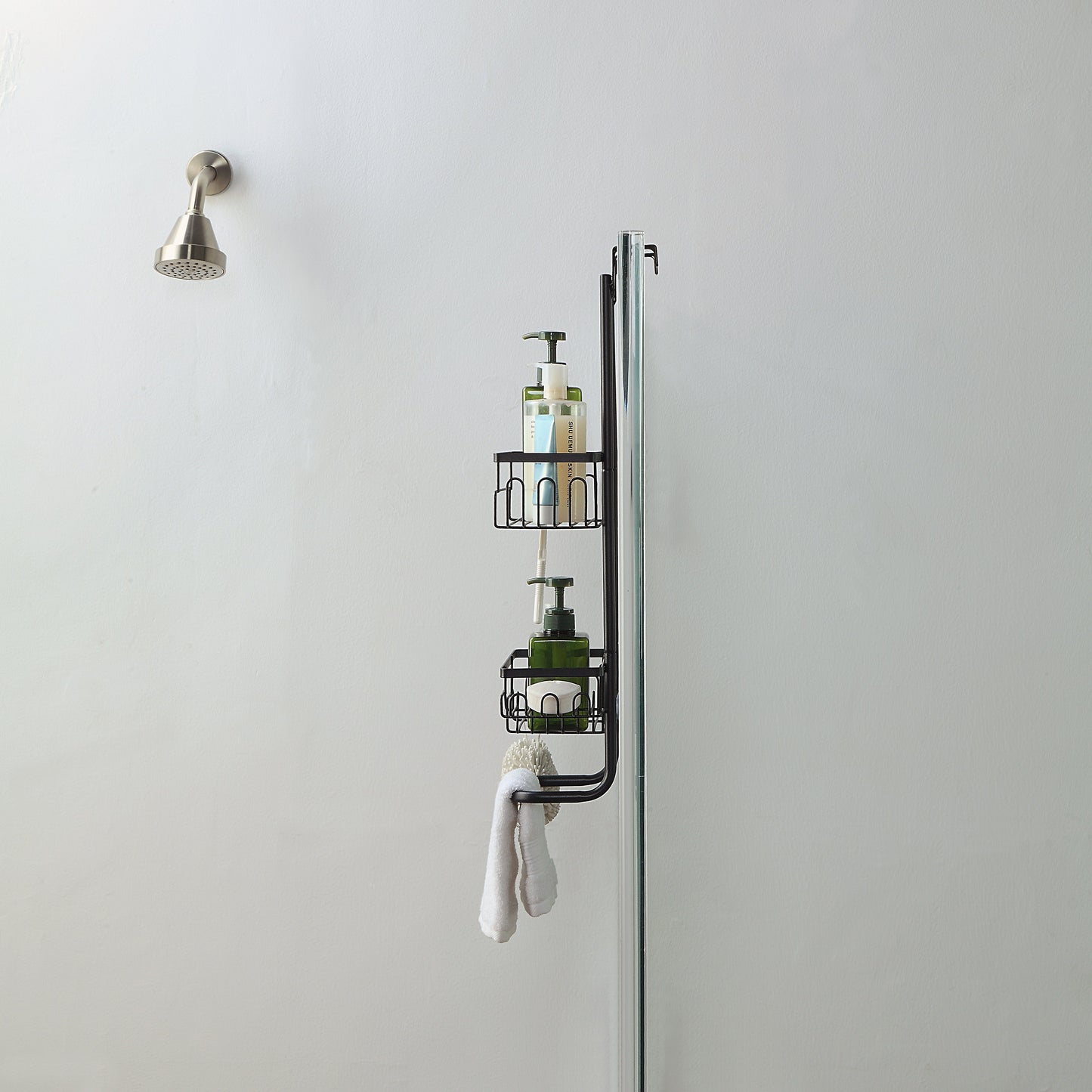 Classic Metal Bathroom Shower Caddy, Over Door Hanging Storage Organizer Basket(Standard)