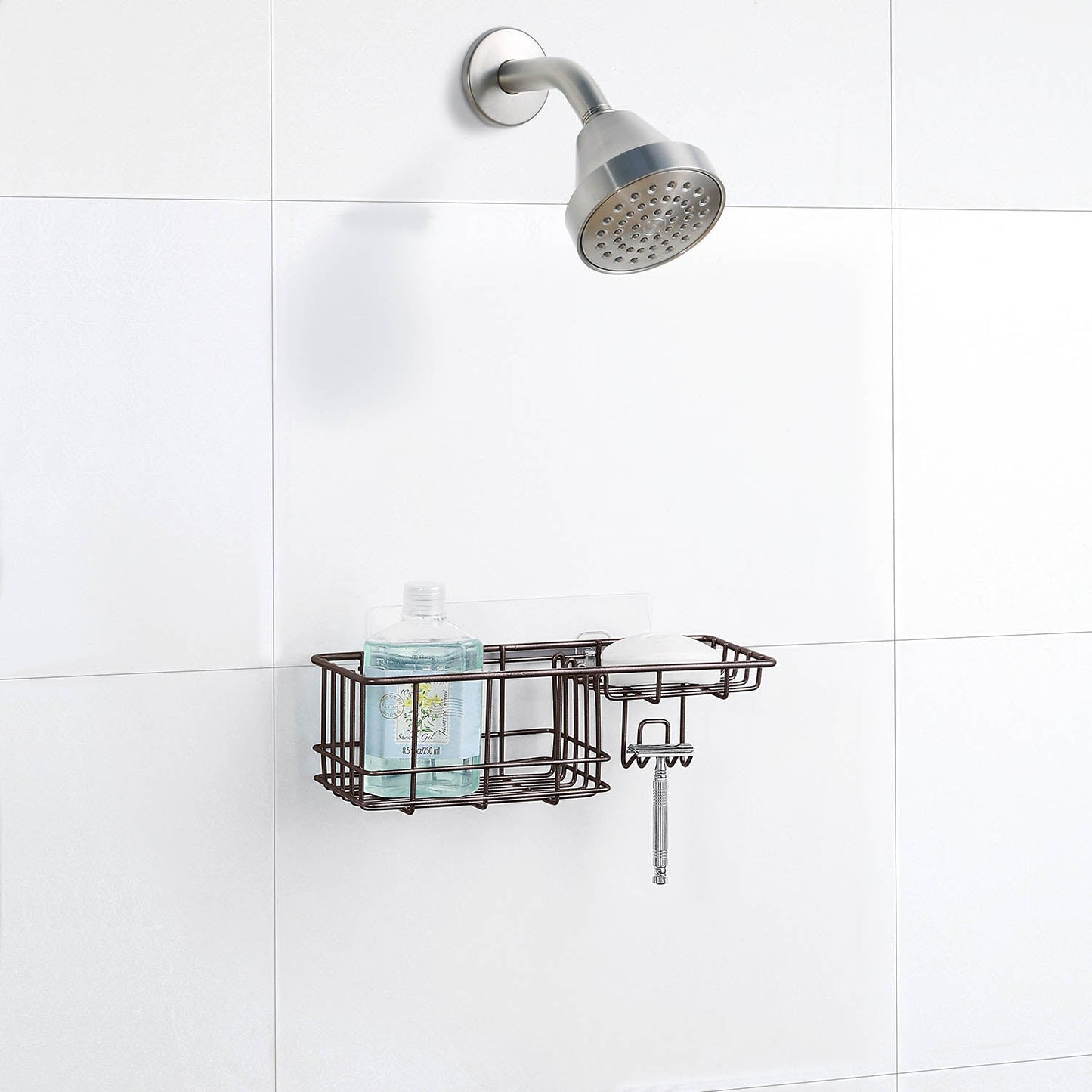 Adhesive OPP Shower Basket Shelf