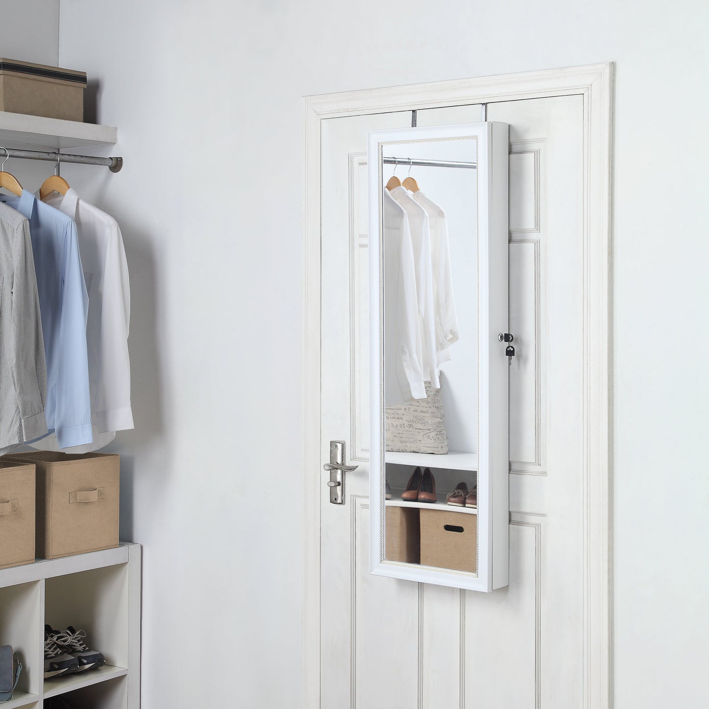 Over The Door Jewelry Armoire with Mirror