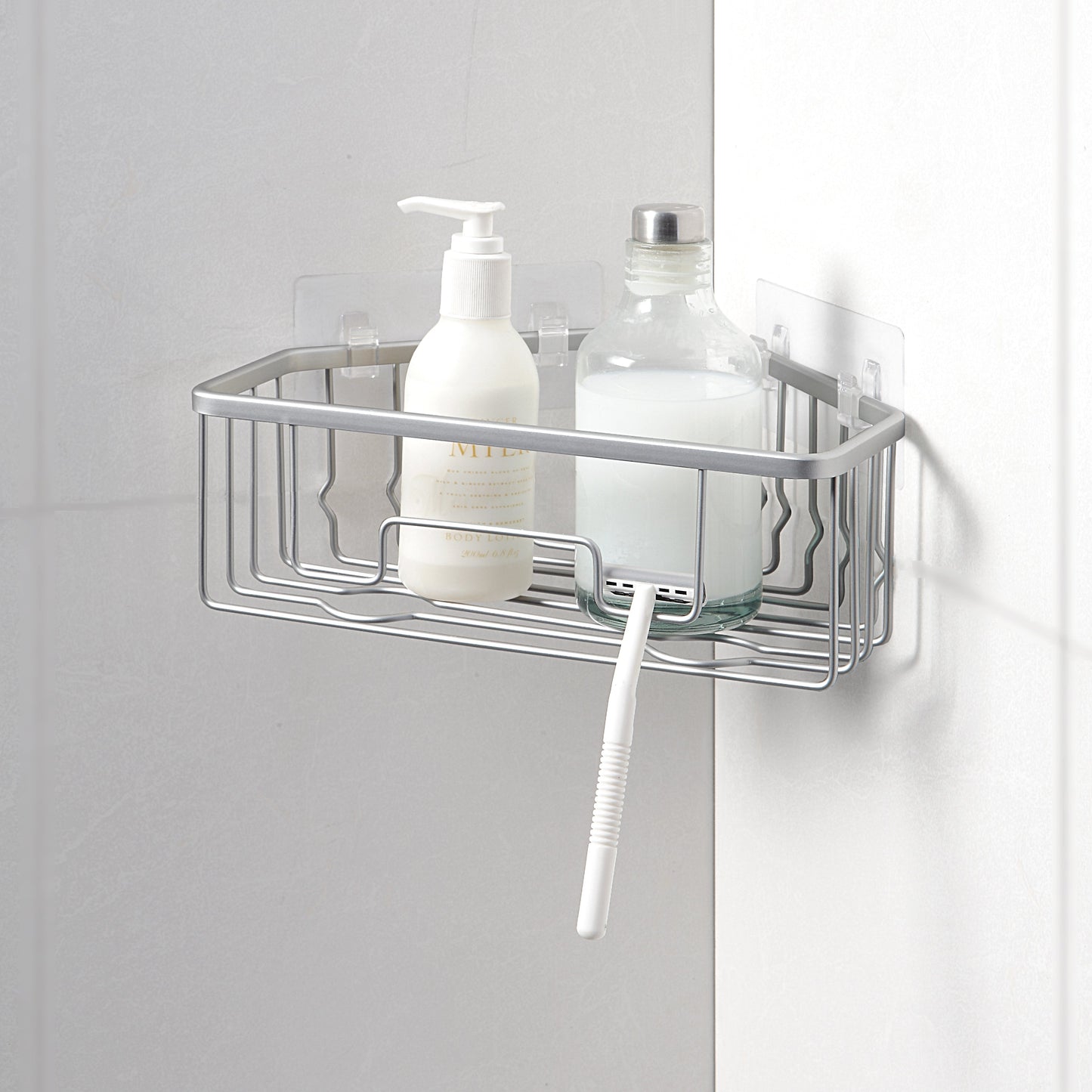RustProof Aluminum Wall Mount Corner Shower Caddy