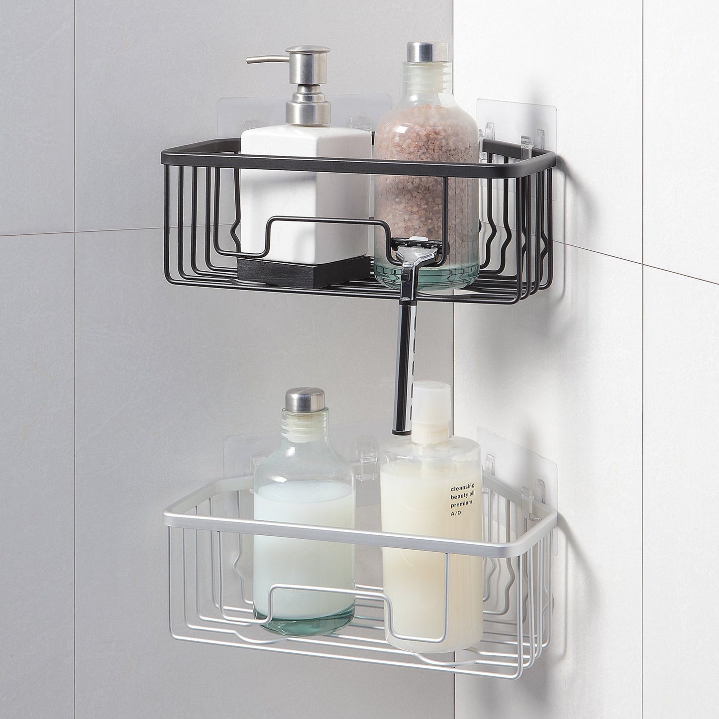 RustProof Aluminum Wall Mount Corner Shower Caddy